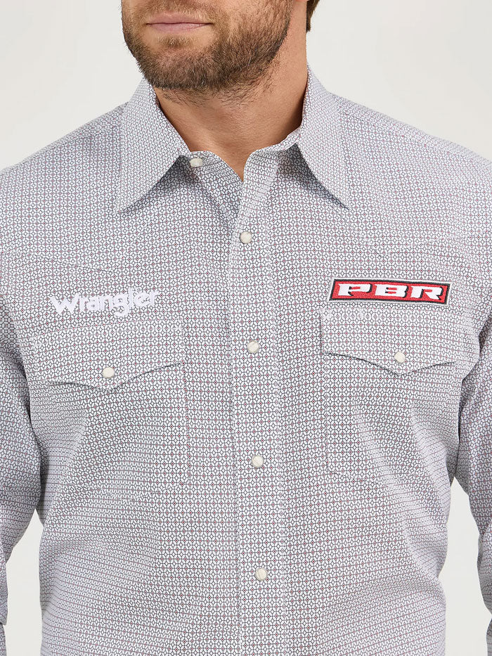Wrangler Men - PBR Logo Snap Shirt (Cloudy Diamonds) 112359482