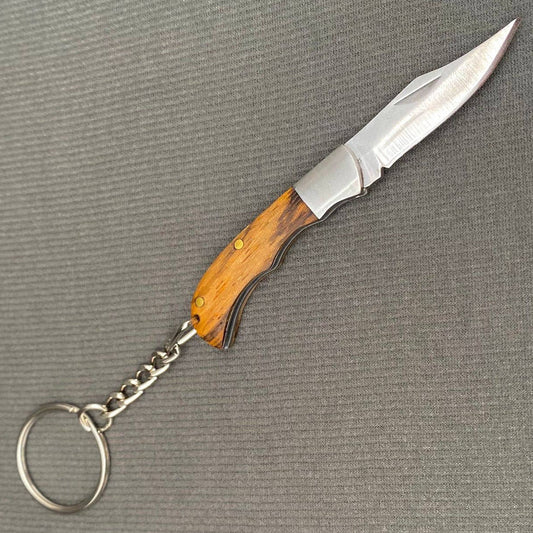 Mini Knife Keychain (Light Wood)