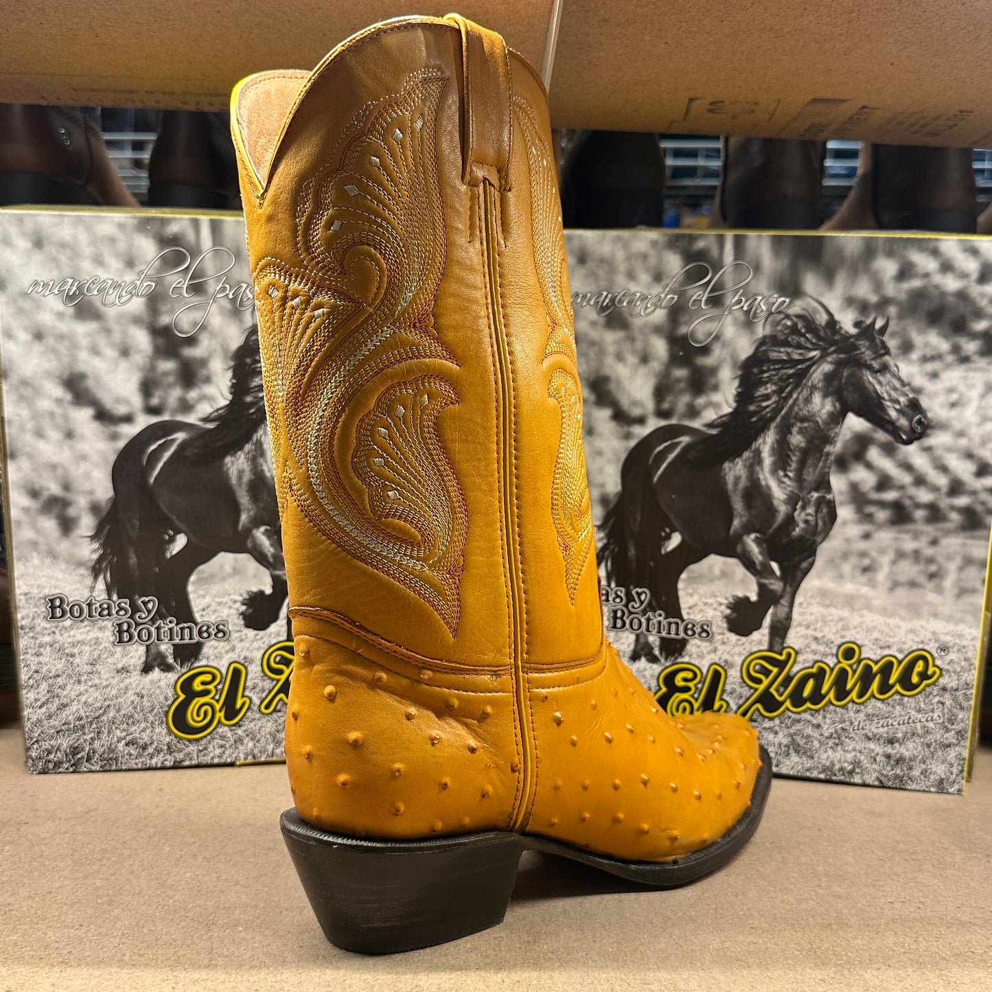 La Bufa Men - Imitation Ostrich Boot (Mantequilla)