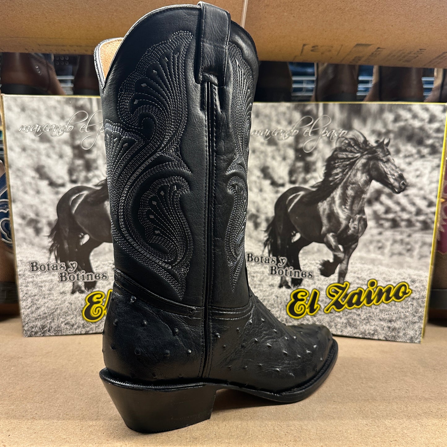 La Bufa Men - Imitation Ostrich Boot (Black)