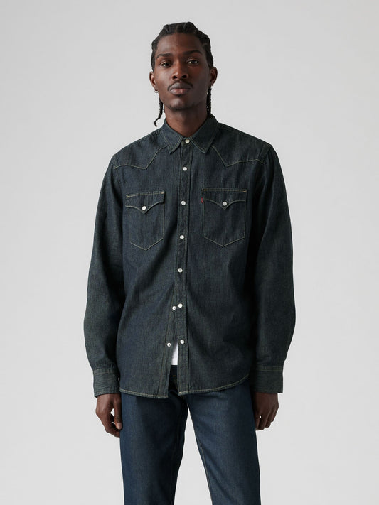 Levi's Men - Classic Western Snap Shirt (Dark Wash Denim) 857450002