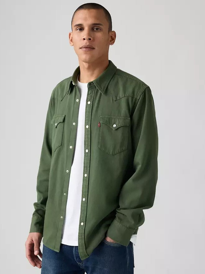 Levi's Men - Classic Western Snap Shirt (Green Denim) 857450234