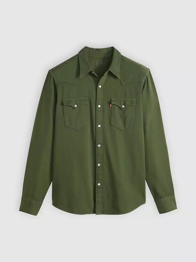 Levi's Men - Classic Western Snap Shirt (Green Denim) 857450234