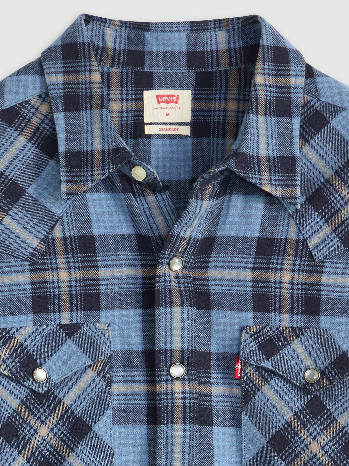 Levi's Men - Classic Western Snap Shirt (Blue Flannel) 857450241