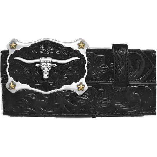 Justin Men - Classic Longhorn Western Belt (Black) C11193