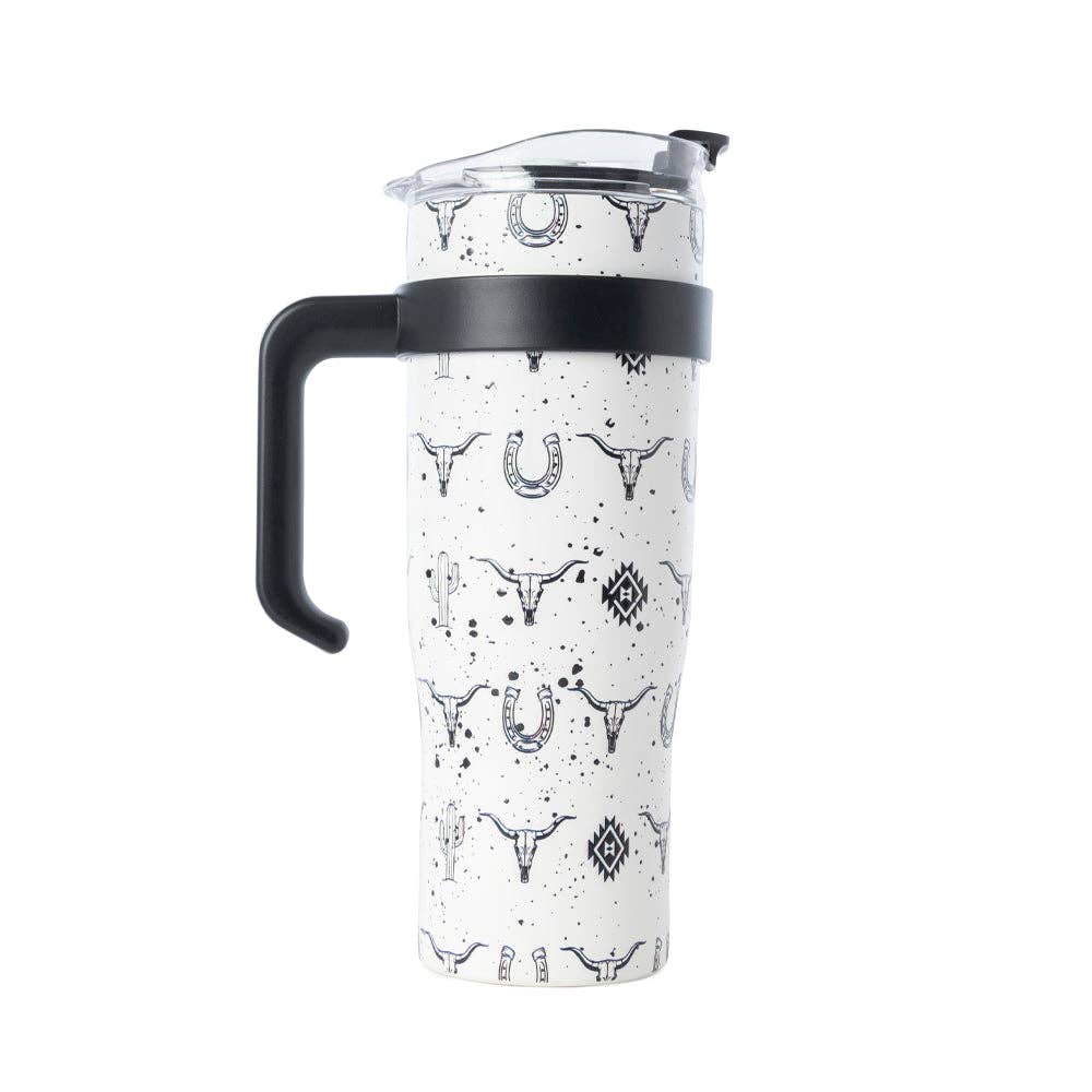 Myra - Westmark Tooled Western Tumbler (White) S-14766