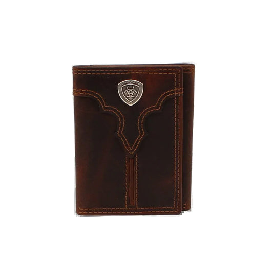 Ariat - Tri-Fold Wallet (Center Bump Shield Brown) A3550102