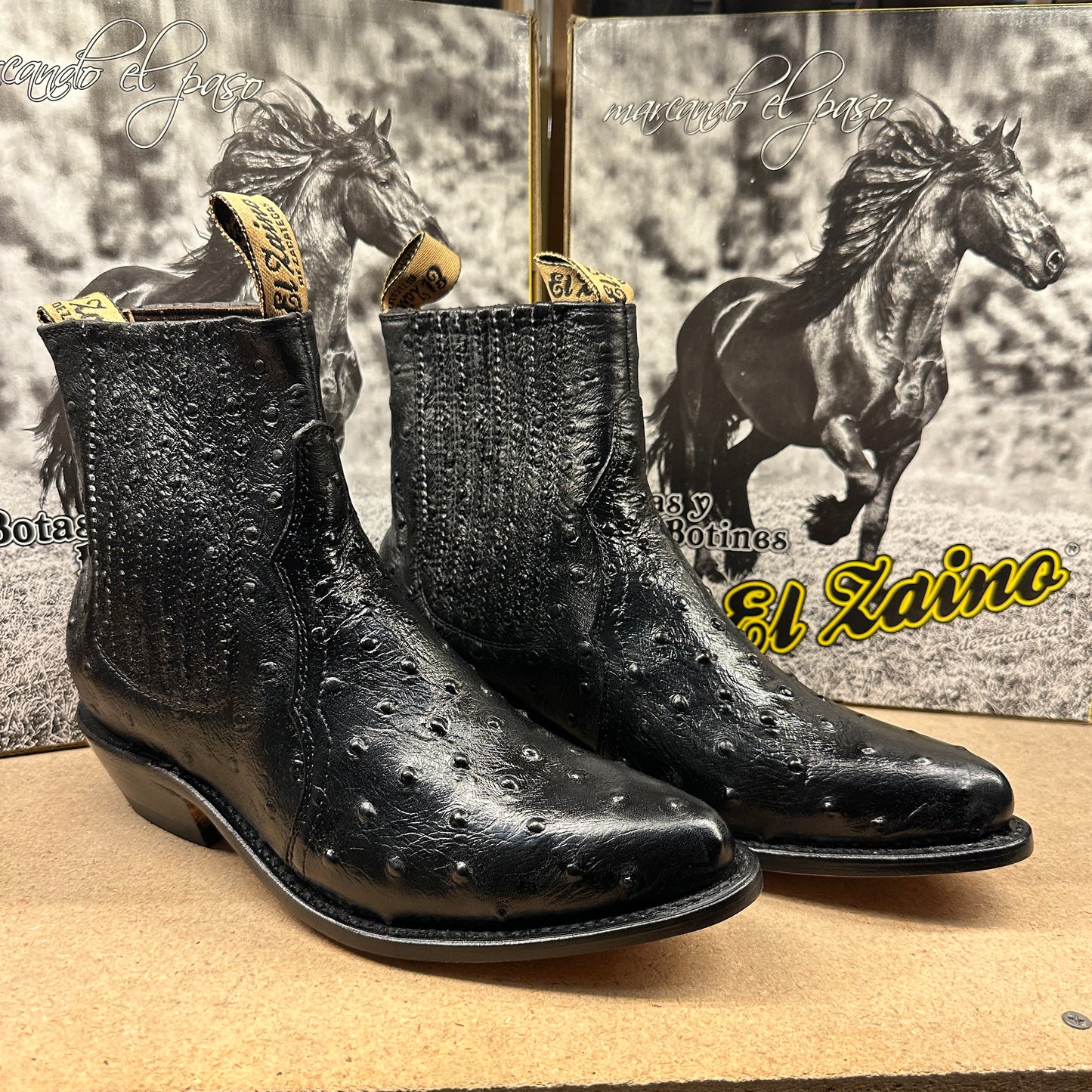 La Bufa Men - Imitation Ostrich Botin (Black)