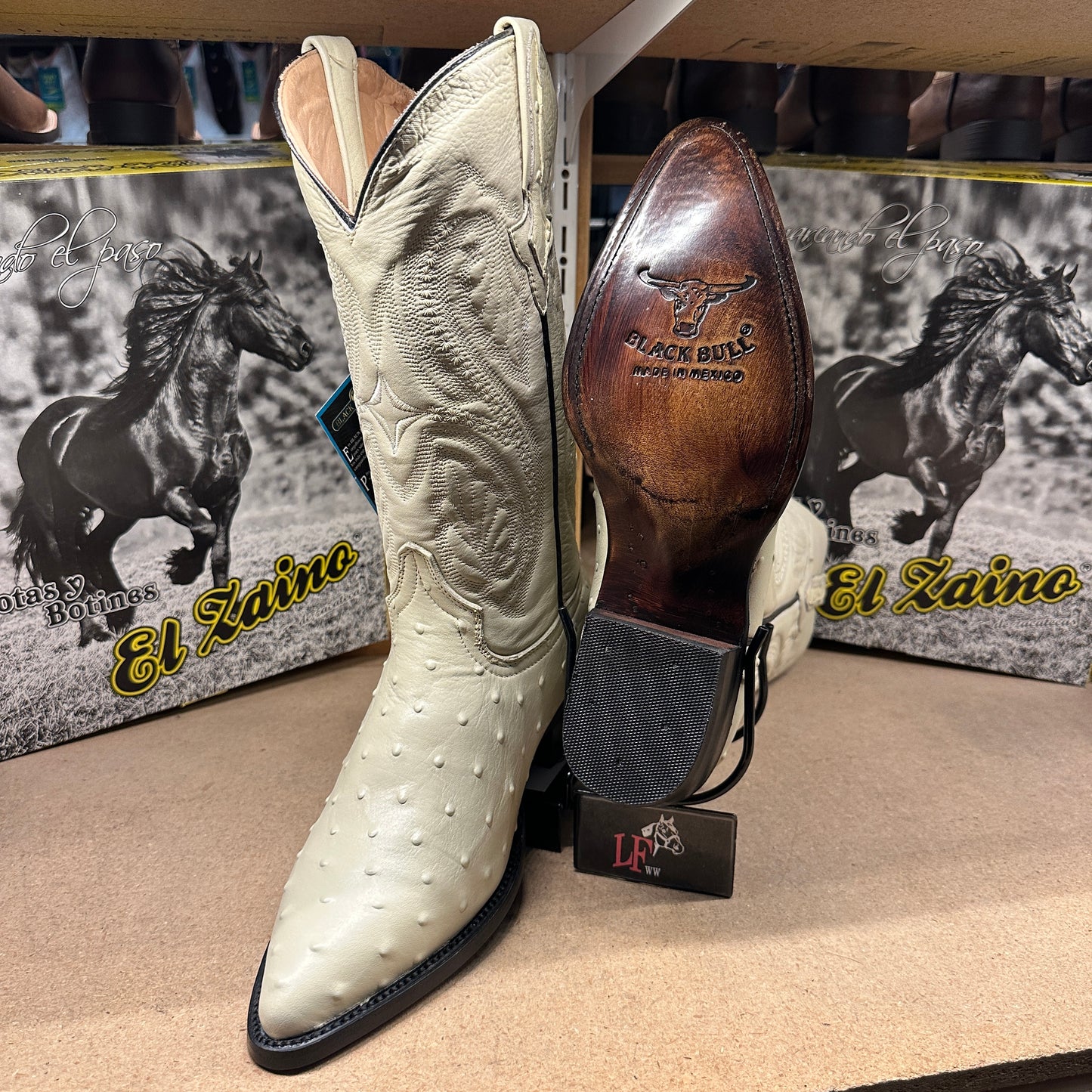 La Bufa Men - Imitation Ostrich Boot (Hueso)