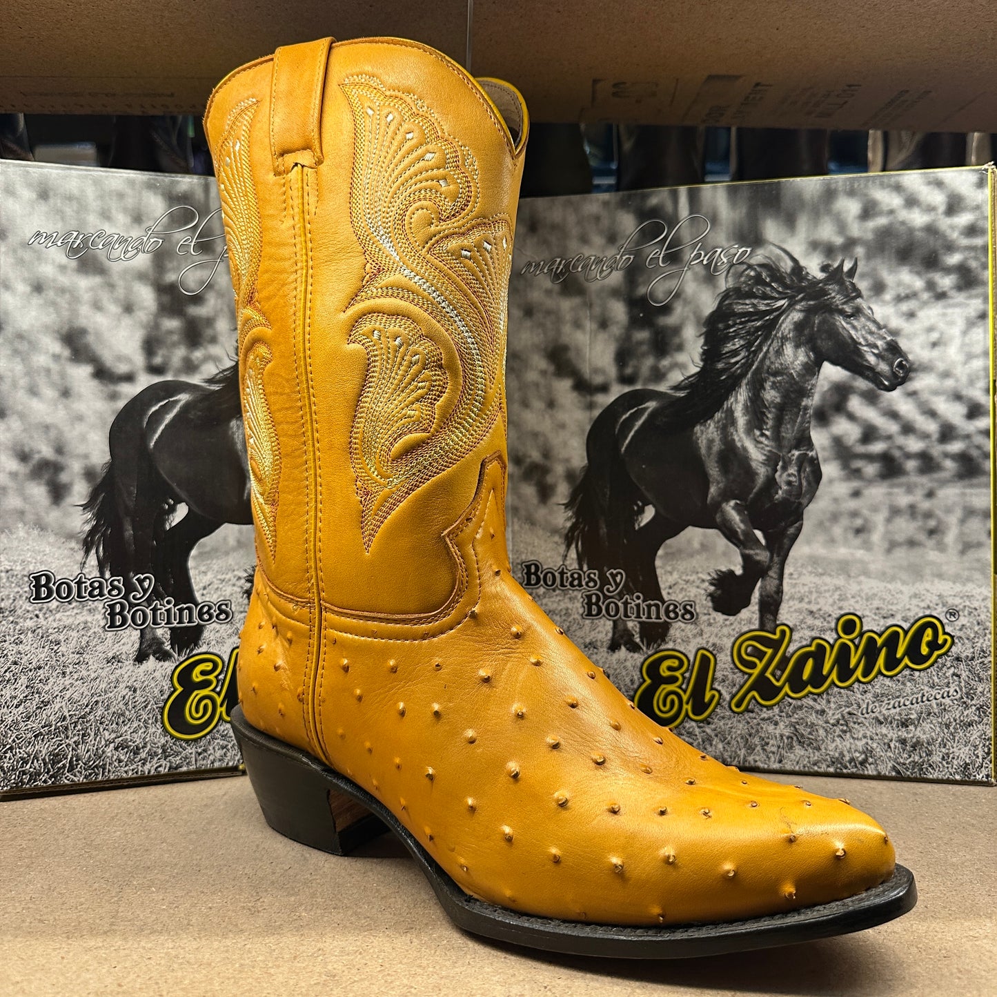 La Bufa Men - Imitation Ostrich Boot (Mantequilla)