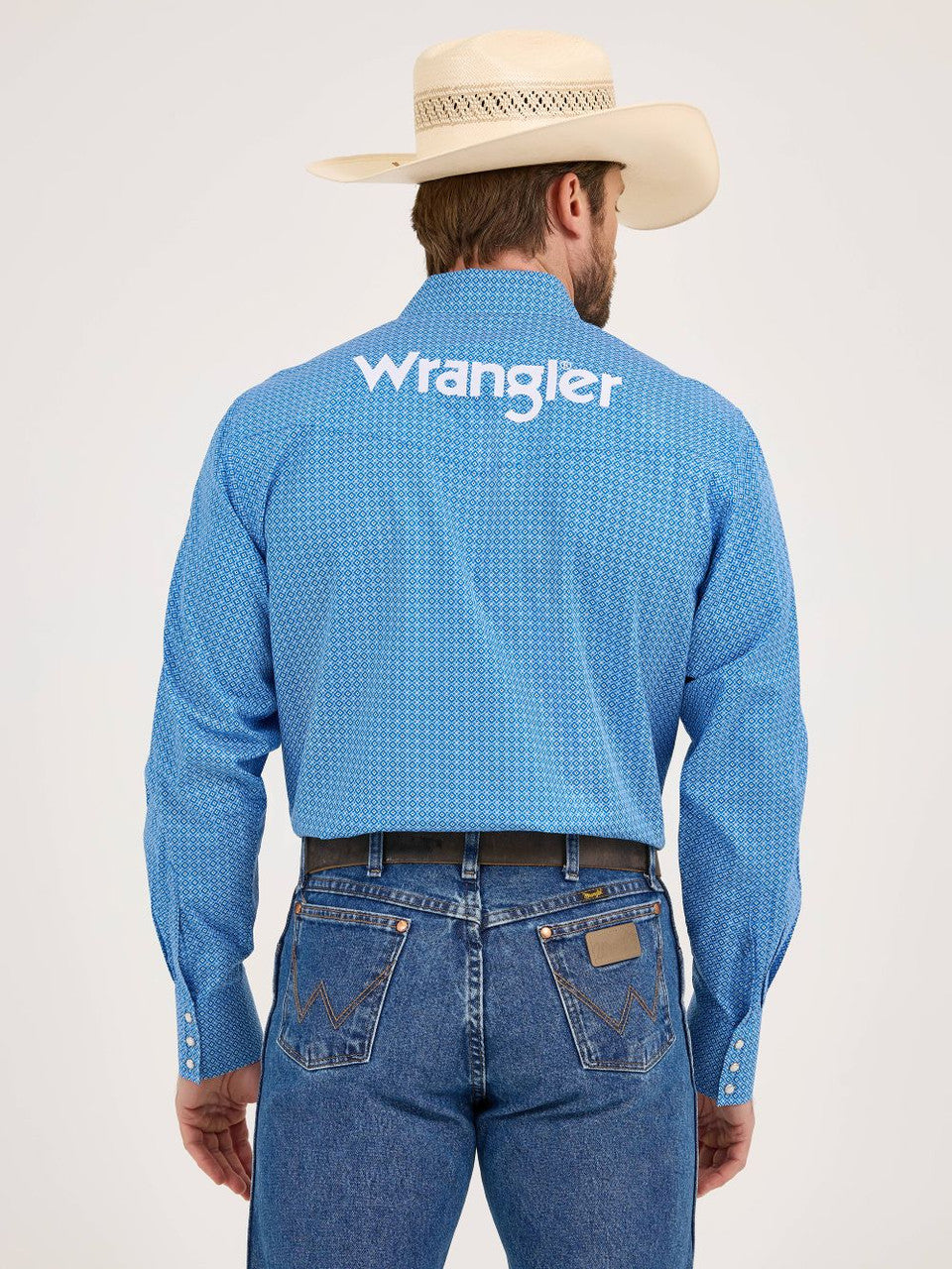 Wrangler Men - Wrangler Logo Snap Shirt (Blue Print) 112365839