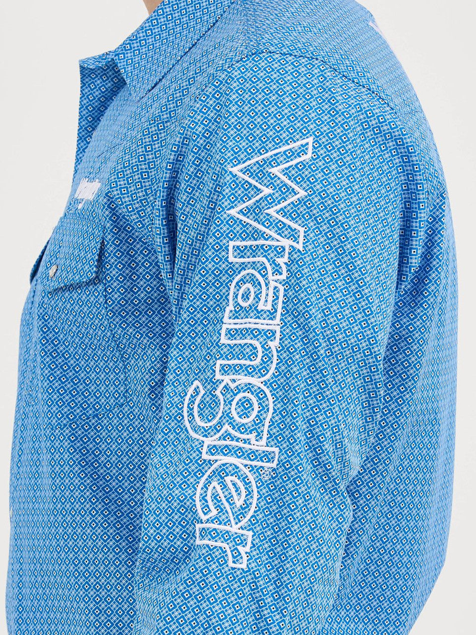 Wrangler Men - Wrangler Logo Snap Shirt (Blue Print) 112365839