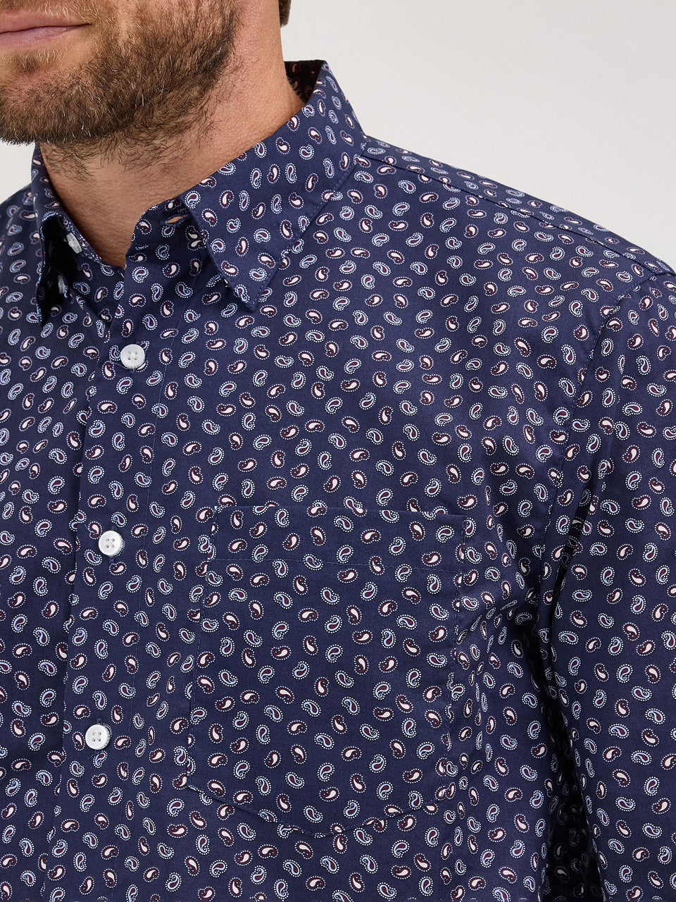 Wrangler Men - Cody Johnson Button Down (Navy Paisley) 112369548