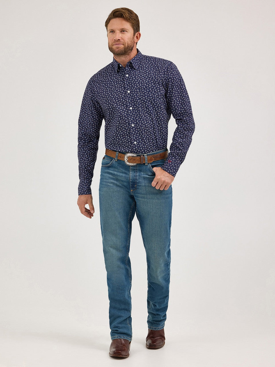 Wrangler Men - Cody Johnson Button Down (Navy Paisley) 112369548