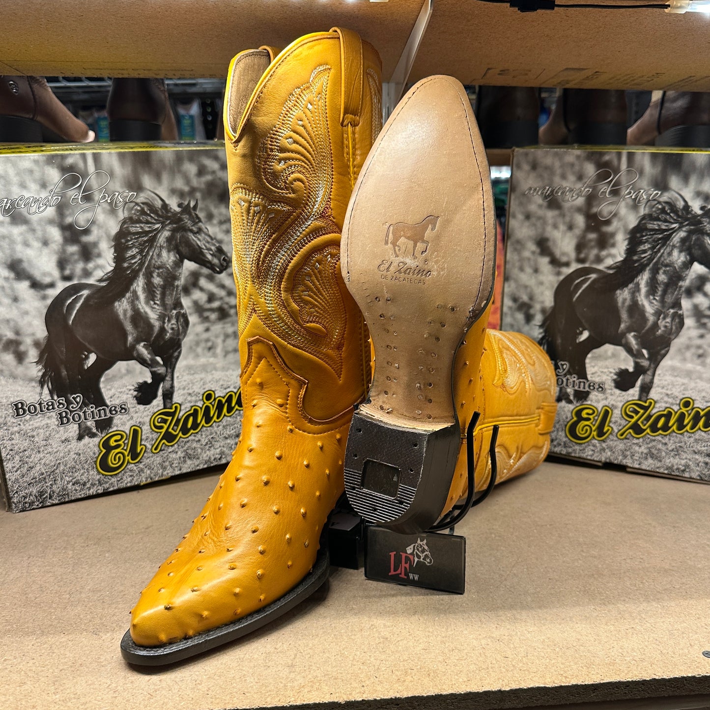 La Bufa Men - Imitation Ostrich Boot (Mantequilla)
