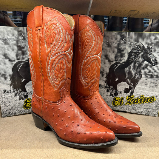 La Bufa Men - Imitation Ostrich Boot (Cognac)