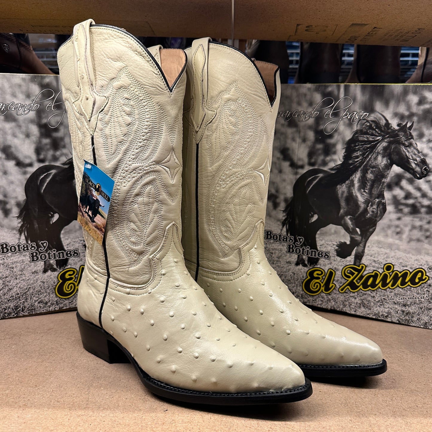 La Bufa Men - Imitation Ostrich Boot (Hueso)