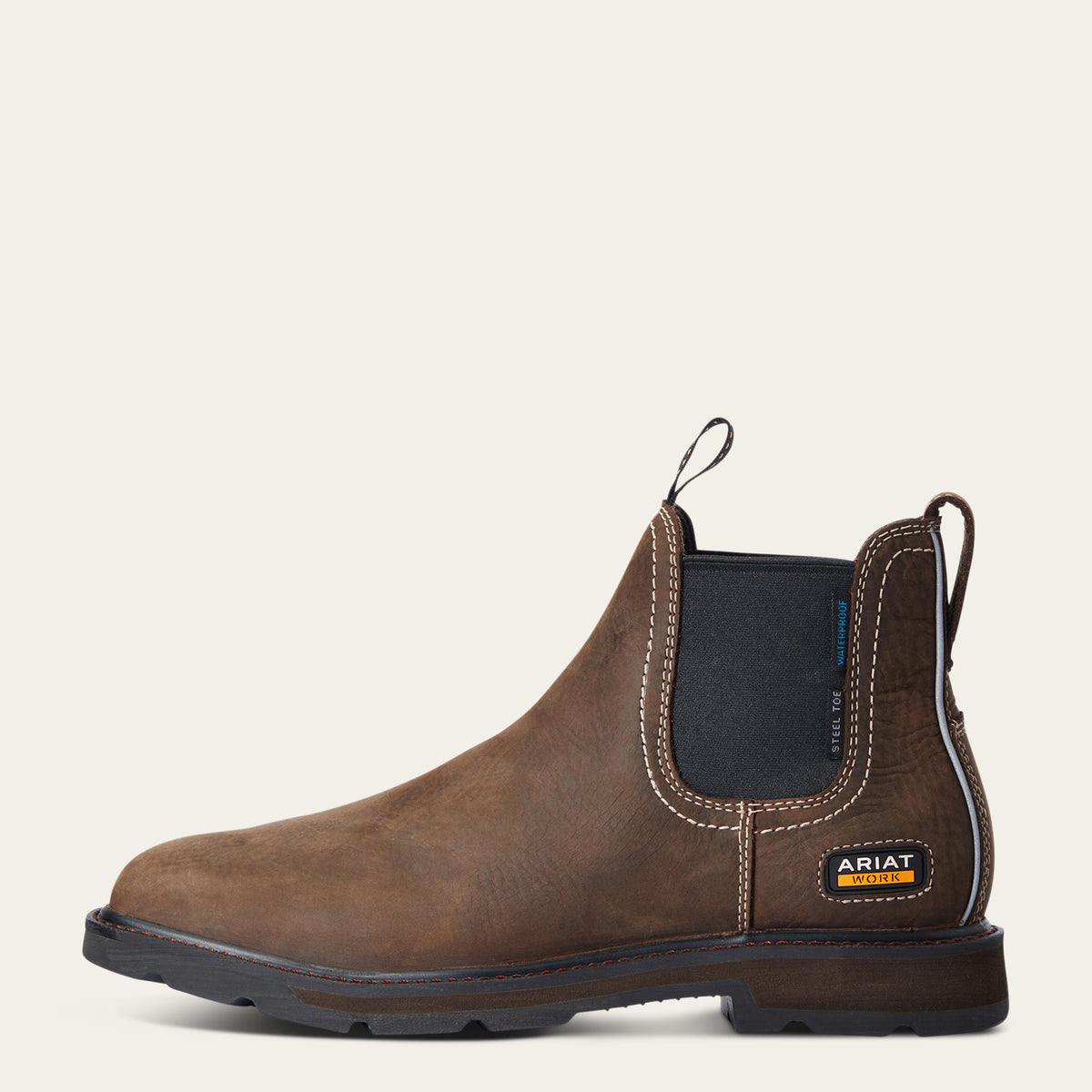 Ariat Men - ST Groundbreaker Chelsea H2O Wide Square Toe (Dark Brown) 10034148