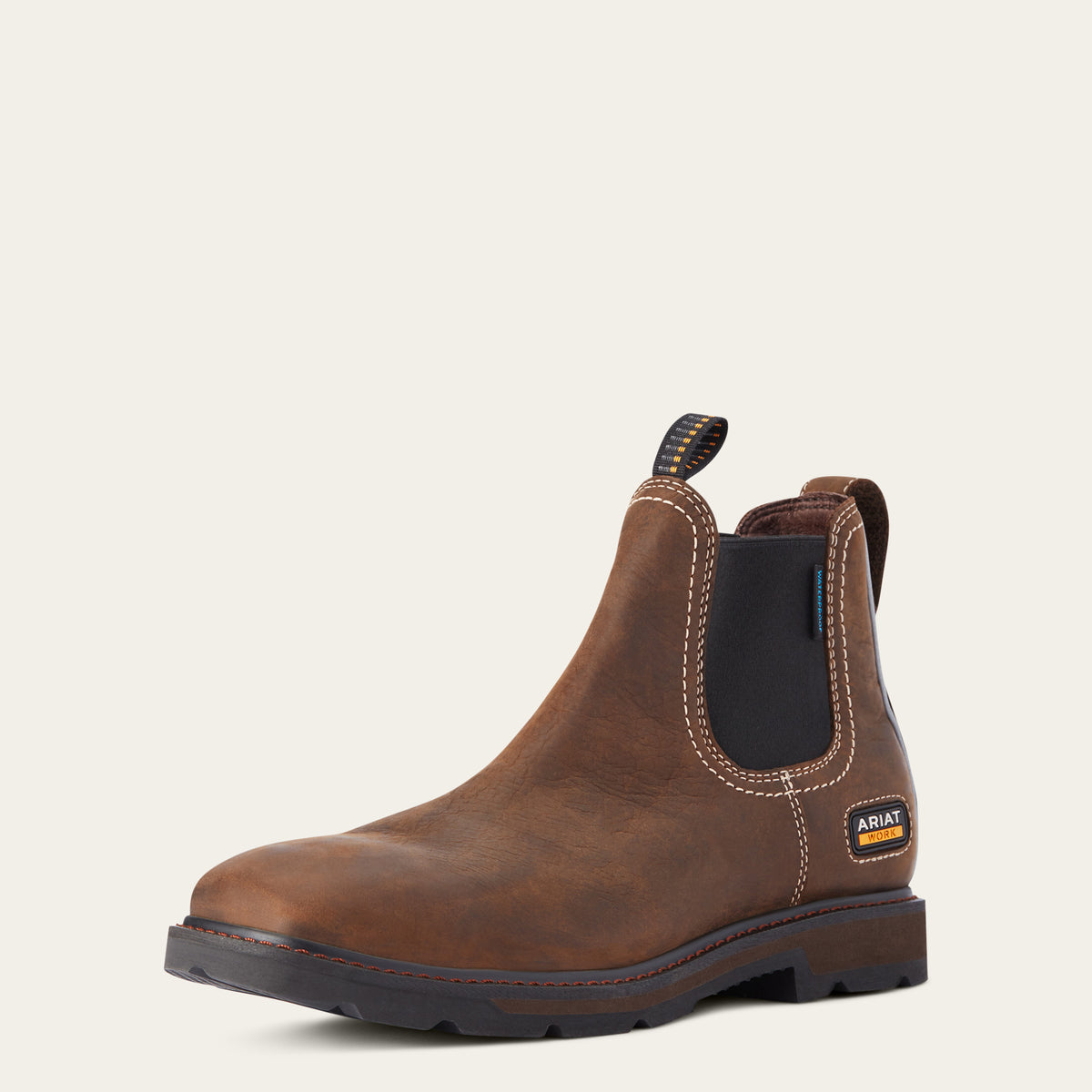 Ariat Men - Groundbreaker Chelsea H2O Wide Square Toe (Dark Brown) 10038324