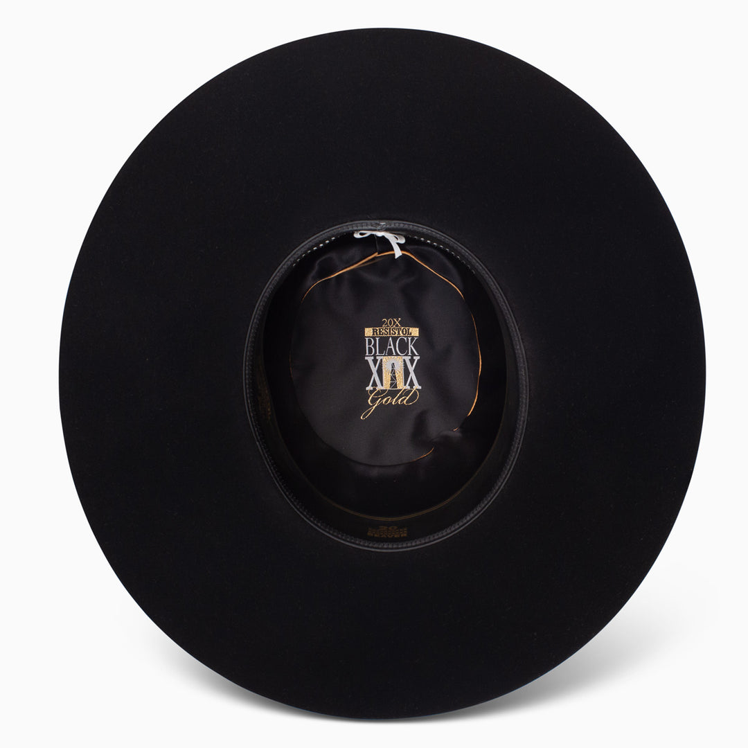 Resistol - 20X Black & Gold OPEN CROWN (Black) RFBKGD-165077