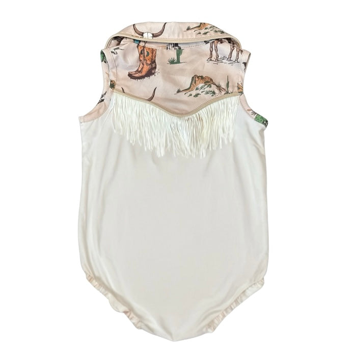 Shea Baby - Out West Cowgirl SS Pearl Snap Onesie (WRSB73)
