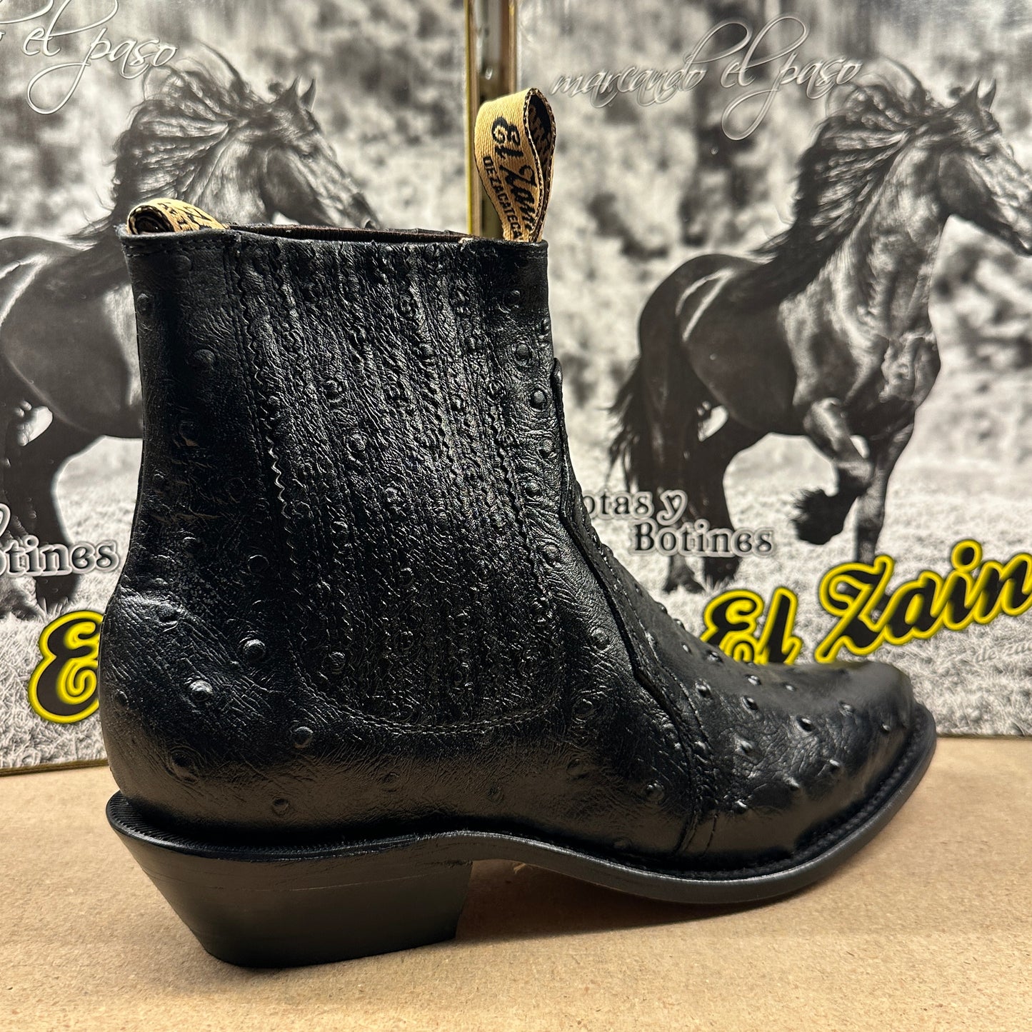 La Bufa Men - Imitation Ostrich Botin (Black)