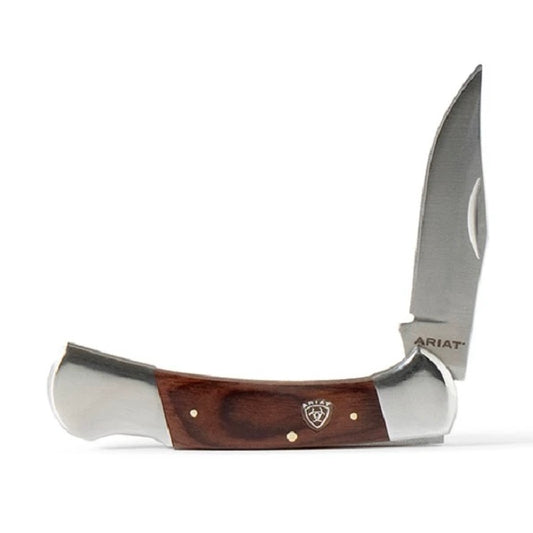 Ariat -  Single Blade Knife (Stained Wood) A710011102-M