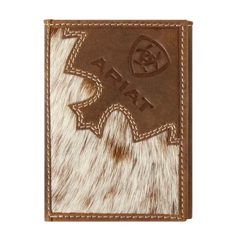 Ariat - Tri-Fold Wallet (Brindle Calf Hair Brown) A3562402