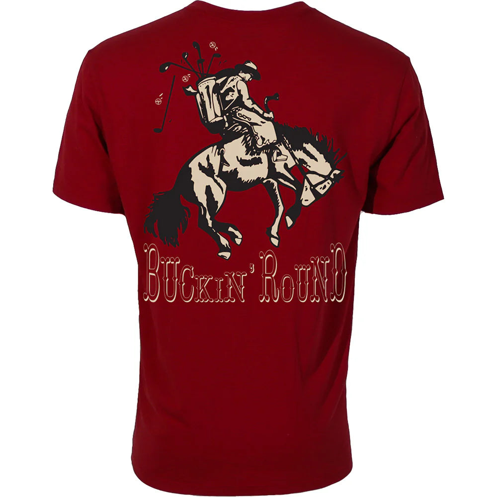 Hooey Men - T-Shirt Buckin Round (Red) GT2602RD