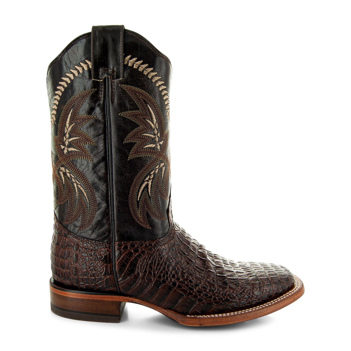 Brown Caiman Belly Print Men's Cowboy Boots H4001