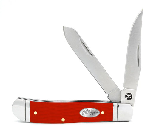 Hooey -  Large Trapper Knife (Red Jig Bone) HK126