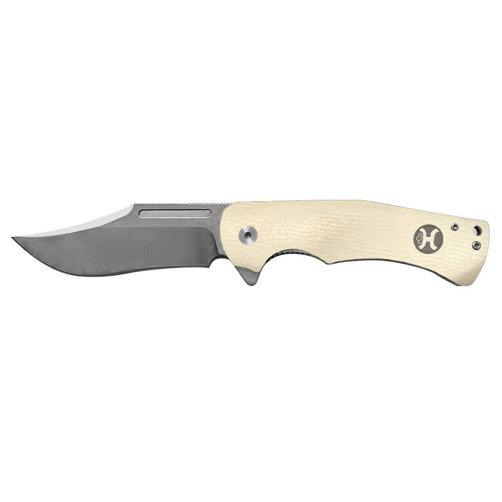 Hooey -  Flipper Series Knife (White G10 Drop Point) HK1002