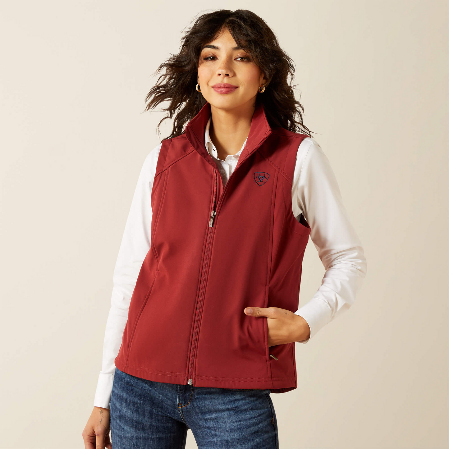 Ariat Women - Logo Softshell Vest (Burnt Russet) 10062786