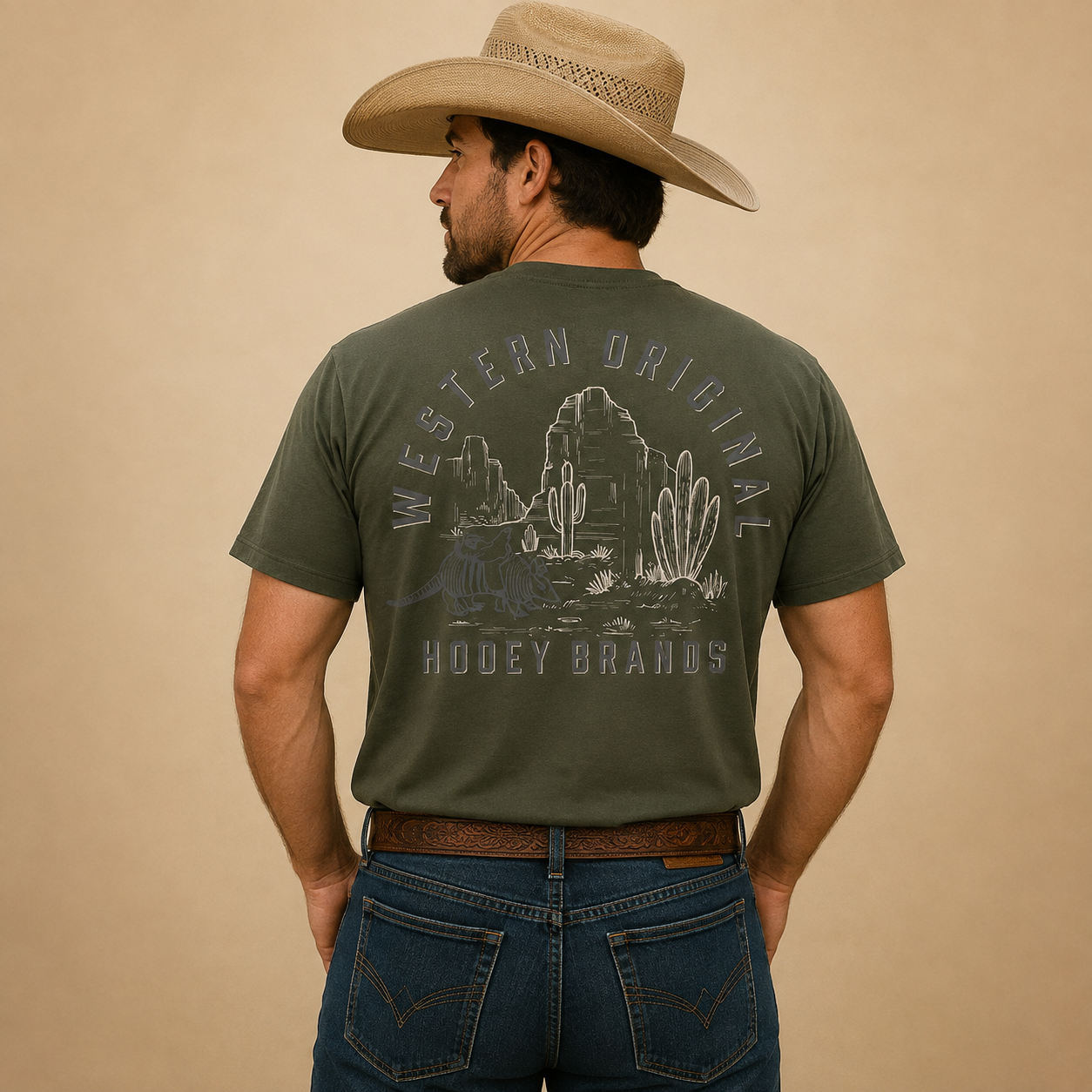 Hooey Men - T-Shirt Desert Dillo (Green) HT1889GR