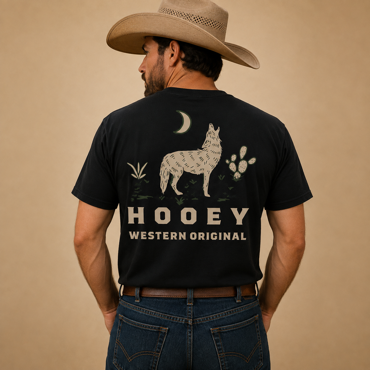 Hooey Men - T-Shirt Coyote (Black) HT1888BK