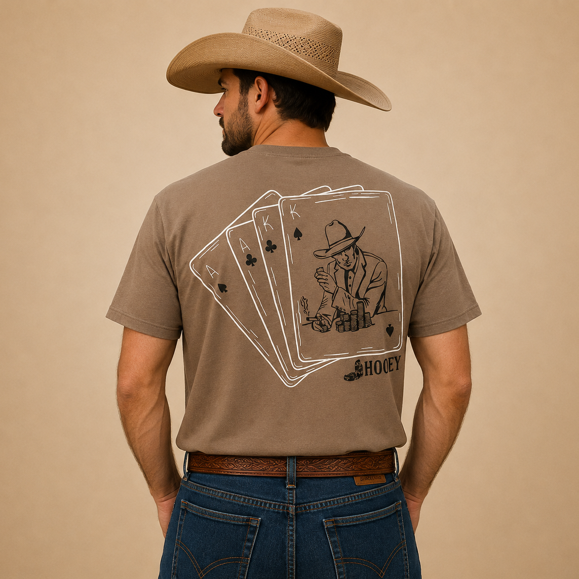 Hooey Men - T-Shirt Gambler (Brown) HT1912BR