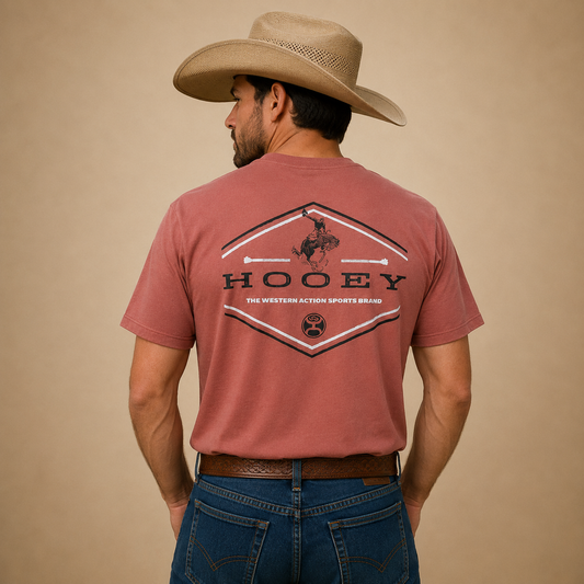 Hooey Men - T-Shirt Hooey Mountains (Light Mahogany) HT1655DKPK