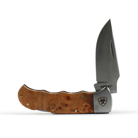 Ariat -  Single Blade Knife (Natural Burl) A710011002-M