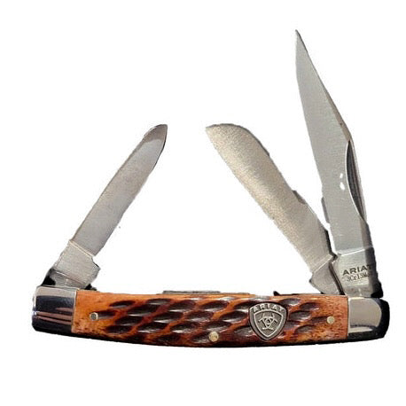 Ariat -  Three Blade Knife (Two-Tone Bone) A710010802-L