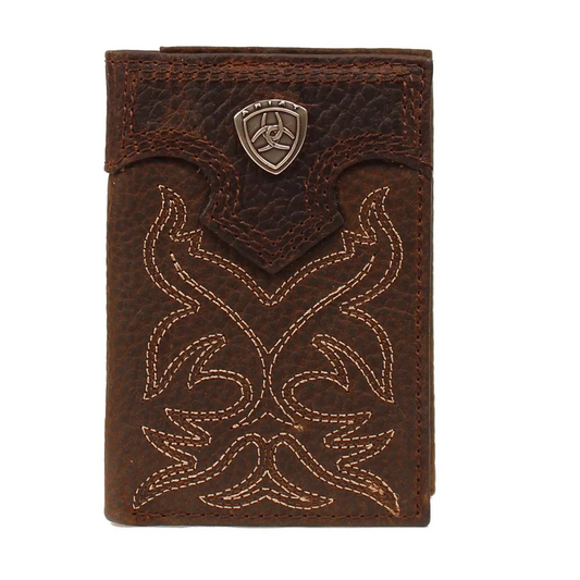Ariat - Tri-Fold Wallet (Boot Stitch Dark Brown) A3511002