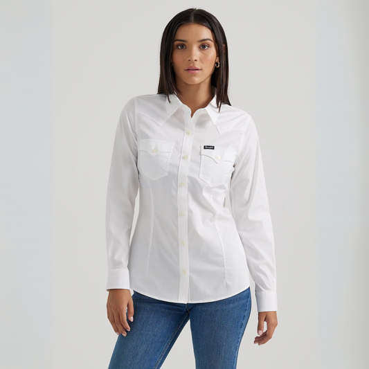 Wrangler Women - Solid Western Shirt (White) 112358013