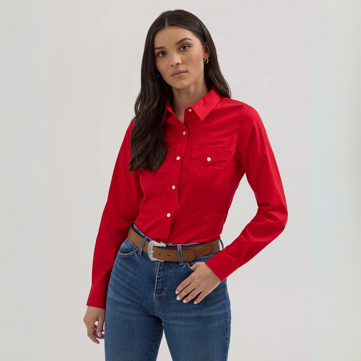 Wrangler Women - Solid Western Shirt (Red) 112358017