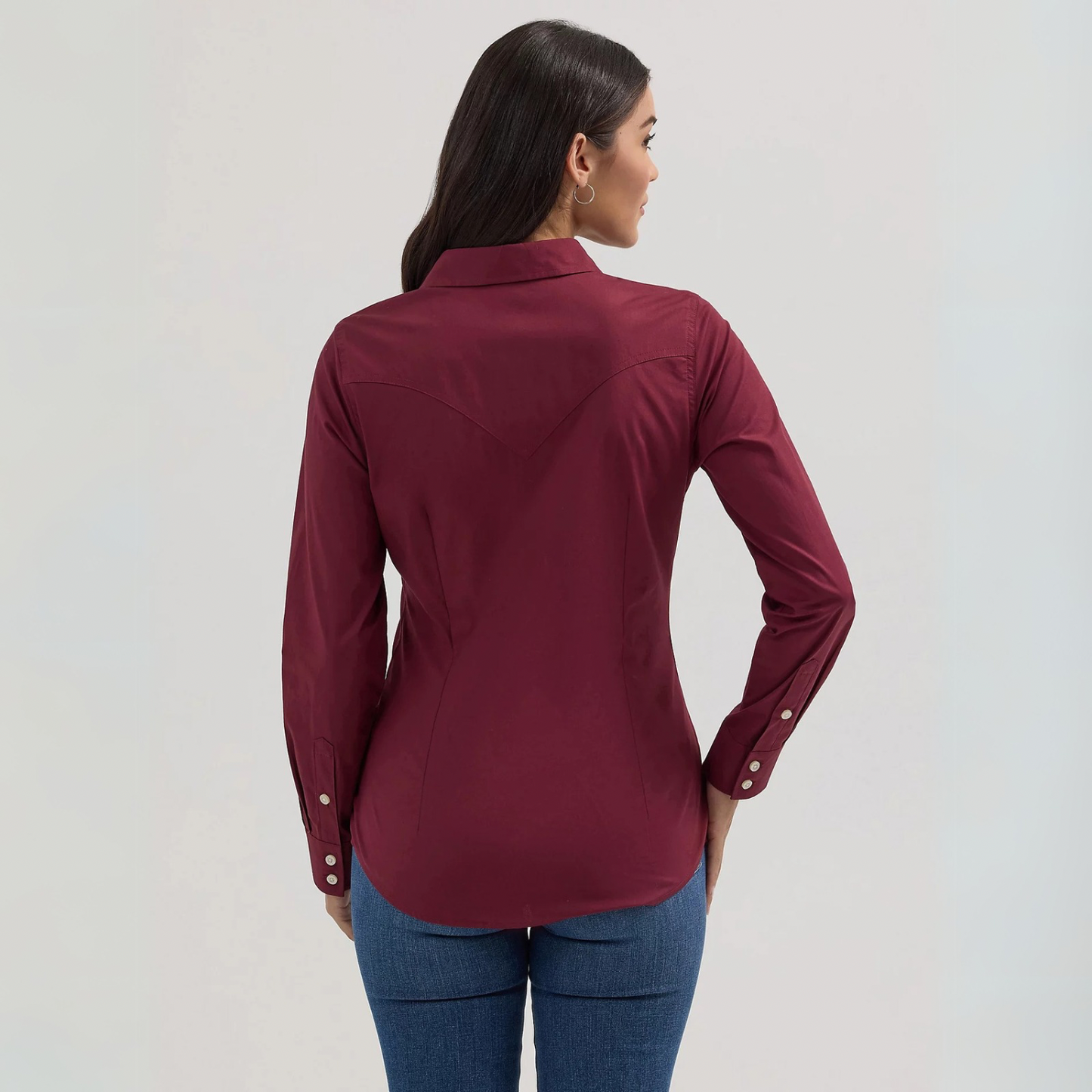 Wrangler Women - Solid Western Shirt (Maroon) 112358014