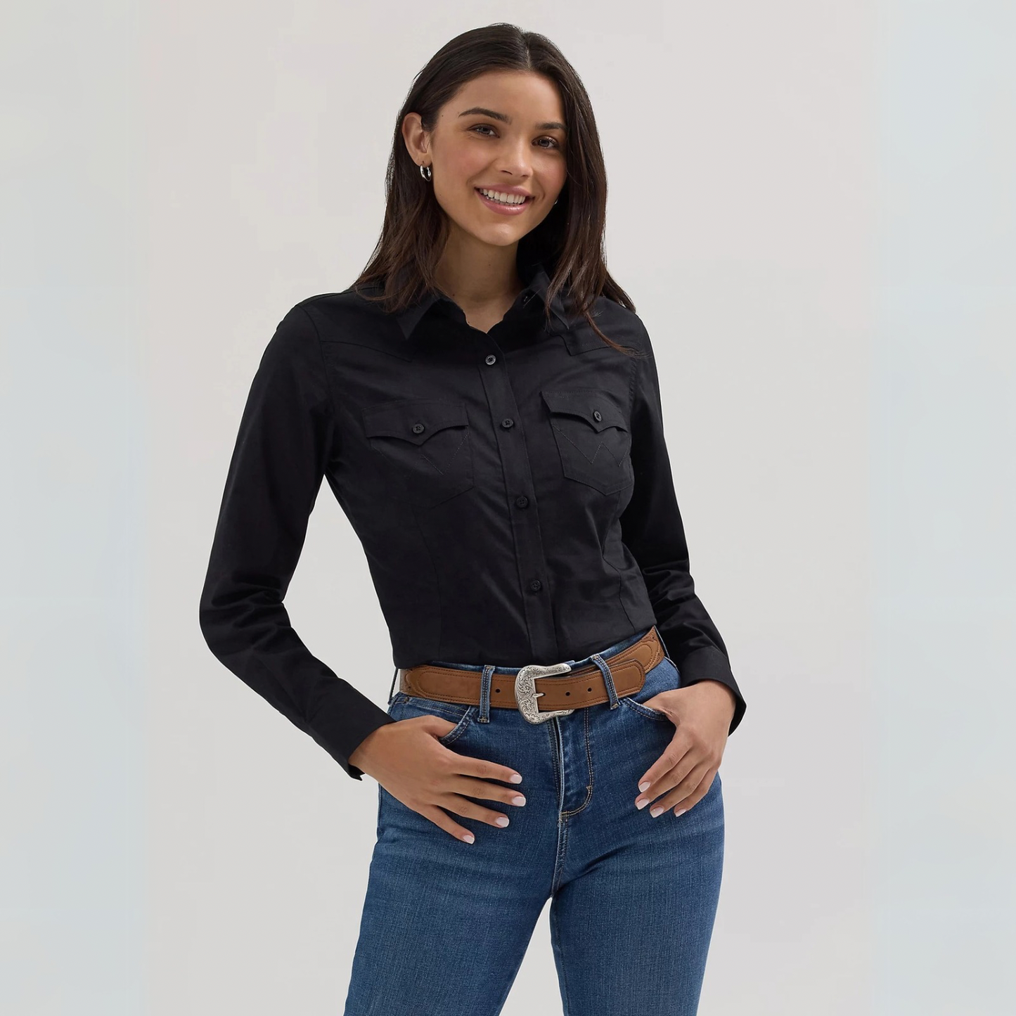 Wrangler Women - Solid Western Shirt (Black) 112358012