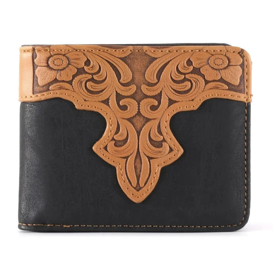 Montana West - Bi-Fold Wallet (Embossed Vintage Floral) MW-602BK