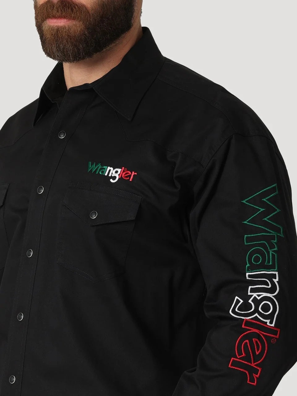 Wrangler Men - Wrangler Logo Snap Shirt (Mexico Black) 112317124