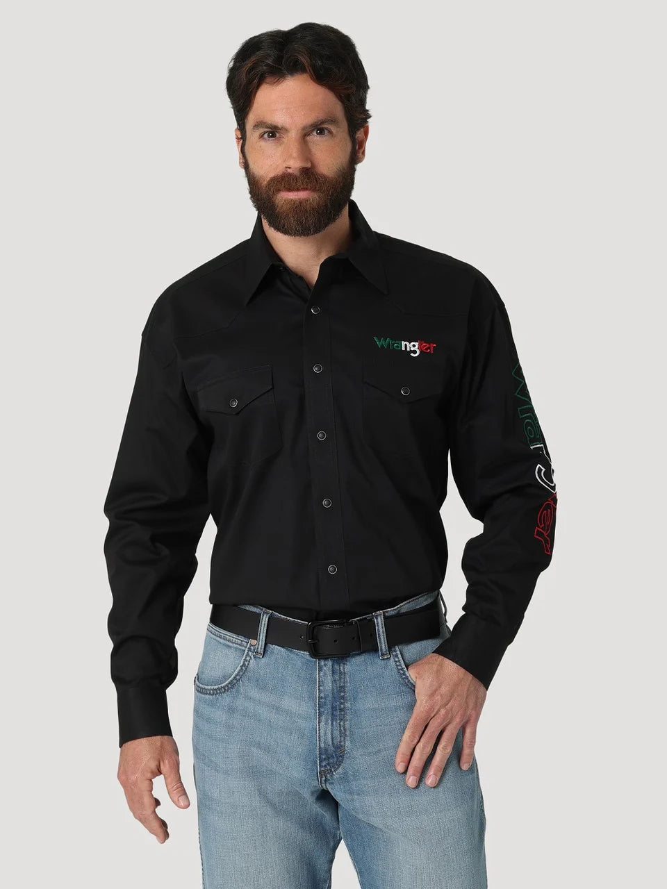 Wrangler Men - Wrangler Logo Snap Shirt (Mexico Black) 112317124