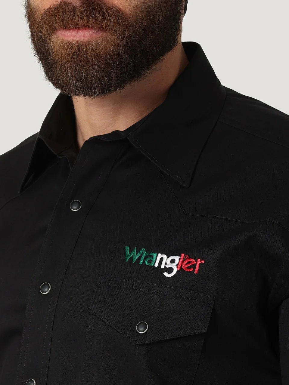 Wrangler Men - Wrangler Logo Snap Shirt (Mexico Black) 112317124