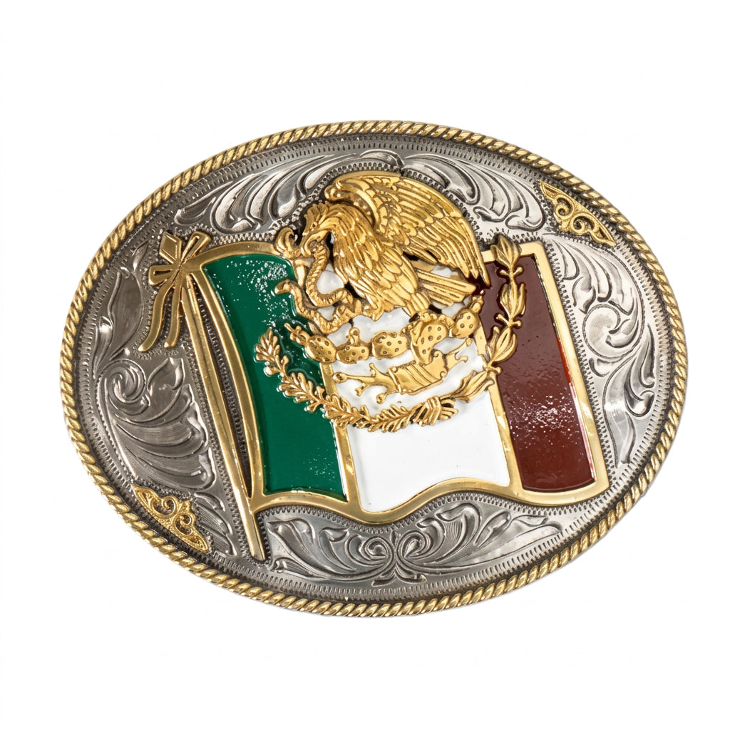Ariat - Oval Buckle Mexican Flag Eagle Motif (A37024)