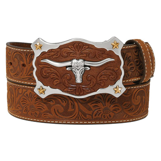 Justin Men - Classic Longhorn Western Belt (Aged Bark) C11198